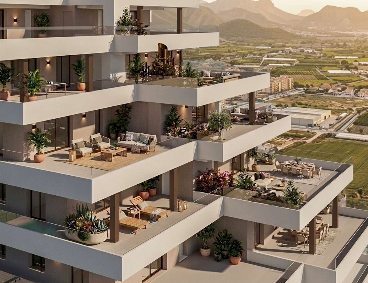 Terraza de Residencial Belcaire – obra nueva en Moncofa (Castellón)