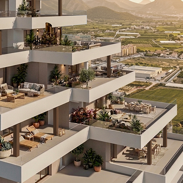 Terraza de Residencial Belcaire – obra nueva en Moncofa (Castellón)