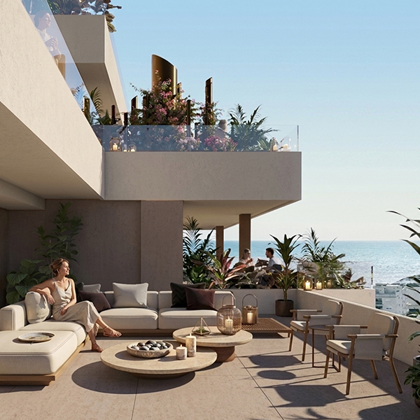 Terraza de Residencial Belcaire – obra nueva en Moncofa (Castellón)