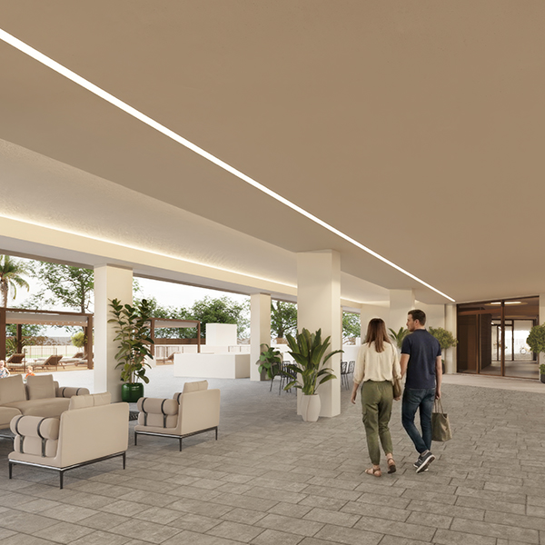 Acceso al residencial de Residencial Belcaire – obra nueva en Moncofa (Castellón)